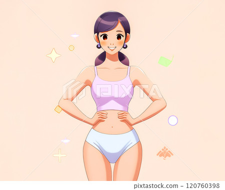 Healthy woman image illustration material 120760398