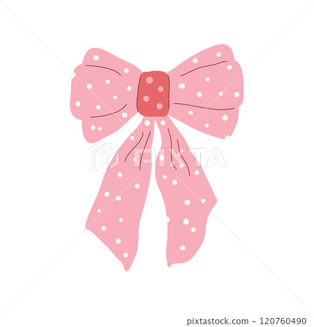 Bow knot coquette. Vector girly ribbon.Butterfly shape Illustration isolated on white background. 120760490