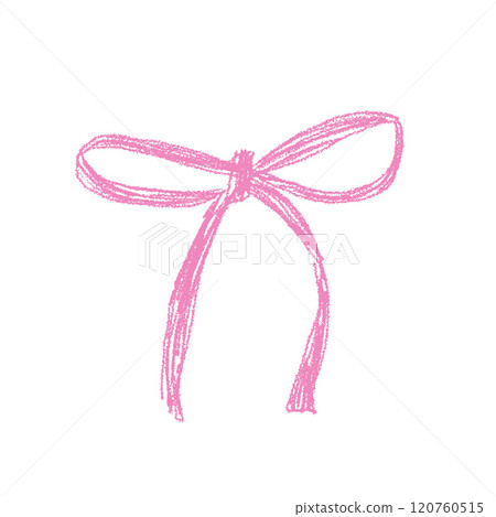 Crayon bow. Pink coquette aesthetic ribbon isolated on white background. Chalk drawing gift decoration. Vector bowknot. Crayon bow. Pink coquette aesthetic ribbon isolated on white background. Chalk drawing gift decoration. Vector bowknot. 120760515