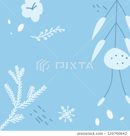 Winter card template. Banner in naive style. Vector hand drawn flat illustration. 120760642