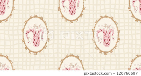 Indian chintz modern style seamless pattern. Plaid tulip flower in retro frame endless background. Floral repeat cover. Farmhouse peony continuous ornament. Vector hand drawn illustration. Indian chintz modern style seamless pattern. Plaid tulip flower in retro frame endless background. Floral repeat cover. Farmhouse peony continuous ornament. Vector hand drawn illustration. 120760697