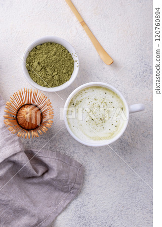 Green healthy matcha latte drink Green healthy matcha latte drink 120760894