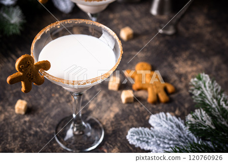 Christmas winter creamy cocktail eggnog Christmas winter creamy cocktail eggnog 120760926