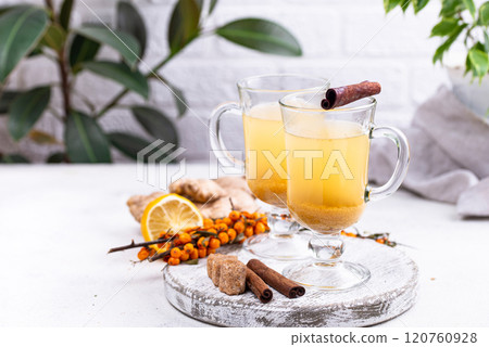 Healthy hot sea buckthorn tea Healthy hot sea buckthorn tea 120760928