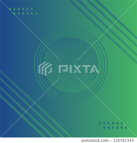 Abstract blue and green gradient geometric shape circle background. Modern futuristic background. Can be use for landing page, magazines, any brandings, banners, headers, presentations, and wallpaper 120762343