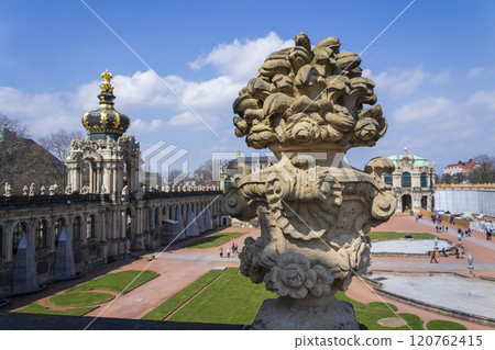 Architectural details at public spaces of Zwinger palace, Dresden, Germany Architectural details at public spaces of Zwinger palace, Dresden, Germany 120762415