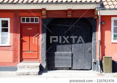 Colorful old historic house in a street of Koge City, Denmark Colorful old historic house in a street of Koge City, Denmark 120762476