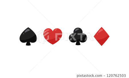 Cute playing card suit illustration Cute playing card suit illustration 120762503