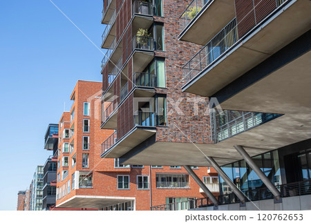 Residential area in the city. Office building. 120762653