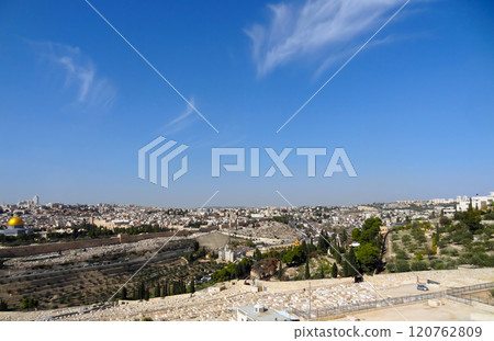 Panoramic view of the old city of Jerusalem. Panoramic view of the old city of Jerusalem. 120762809