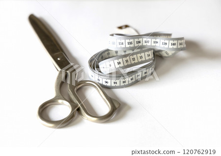 Set of sewing accessories for tailoring. Concept design and repair of clothes. Set of sewing accessories for tailoring. Concept design and repair of clothes. 120762919