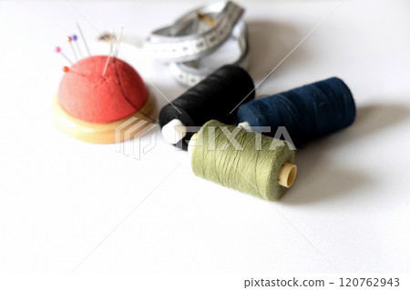 Set of sewing accessories for tailoring. Concept design and repair of clothes. 120762943