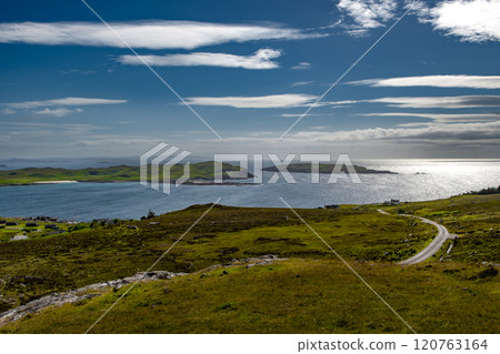 Atlantic Coast With Summer Isles, Isle Ristol And Eilean Mullagrach Near Village Altandhu In The Highlands Of Scotland, UK 120763164