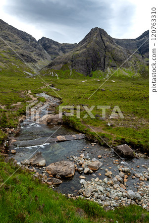 Valley Glen Brittle With River Brittle And Waterfalls With Fairy Pools On The Isle Of Skye In Scotland, UK 120763310