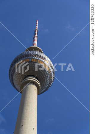 Fernsehturm television tower in central Berlin, Germany 120763320