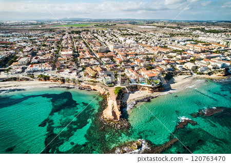 Aerial drone point of view, Torre de la Horadada townscape Aerial drone point of view, Torre de la Horadada townscape 120763470