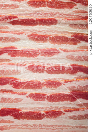 strips of fresh bacon, full frame, food background, 120763630