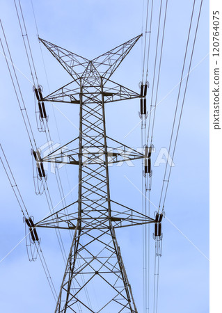 A large steel structure supporting the electricity network A large steel structure supporting the electricity network 120764075