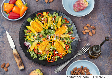 Salad of prickly pear or opuntia Salad of prickly pear or opuntia 120764233