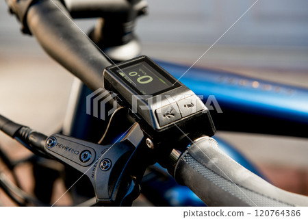 E Bike Computer Speed And Power Control. Electric Bike 120764386