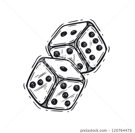 Dice hand drawn vector illustration Dice hand drawn vector illustration 120764478