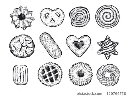 cookie, sketch, vector 120764758