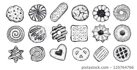 cookie, gingerbread, sketch 120764766