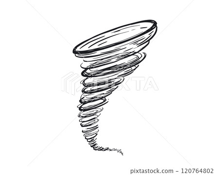 Hurricane hand drawn illustration, vector. Hurricane hand drawn illustration, vector. 120764802