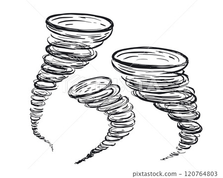 Hurricane hand drawn illustration, vector. Hurricane hand drawn illustration, vector. 120764803