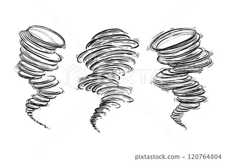 Hurricane hand drawn illustration, vector. Hurricane hand drawn illustration, vector. 120764804