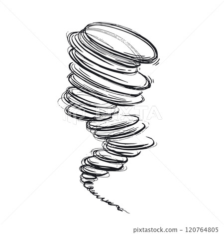 Hurricane hand drawn illustration, vector. Hurricane hand drawn illustration, vector. 120764805