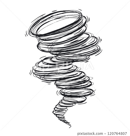 Hurricane hand drawn illustration, vector. Hurricane hand drawn illustration, vector. 120764807