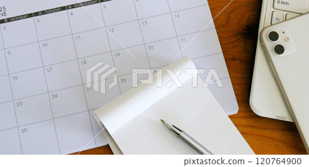 Business image Schedule management Calendar and memo Banner material 2:1 Business image Schedule management Calendar and memo Banner material 2:1 120764900