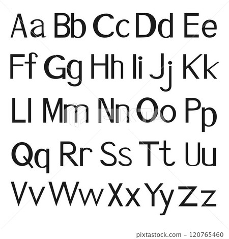 Printed letters of the english alphabet. Printed letters of the english alphabet. 120765460