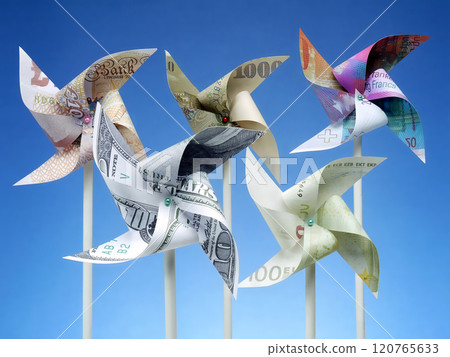 Money toy windmills Money toy windmills 120765633