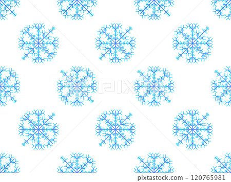 Snowflakes seamless pattern. Winter background with geometric snowflakes of different shapes. Christmas and New Year design for wrapper, banner, and poster. Vector illustration 120765981