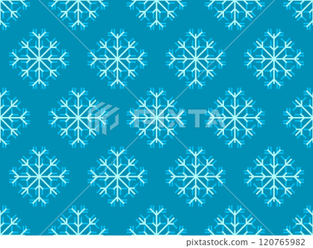 Snowflakes seamless pattern. Winter background with geometric snowflakes of different shapes. Christmas and New Year design for wrapper, banner, and poster. Vector illustration 120765982