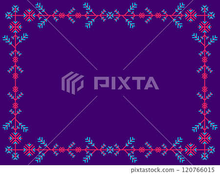 Snowflakes frame for Christmas and New Year greetings. Winter frame with snowflakes in geometric line art style. Design for greeting card, flyers and invitations. Vector illustration 120766015