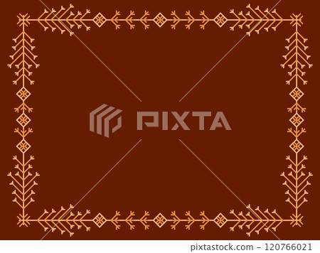 Snowflakes frame for Christmas and New Year greetings. Winter frame with snowflakes in geometric line art style. Design for greeting card, flyers and invitations. Vector illustration 120766021