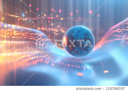 Background material_sphere and data science, network image_2 Background material_sphere and data science, network image_2 120766597