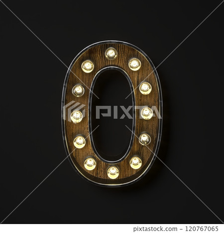Light bulb glowing Number 0 ZERO 3D Light bulb glowing Number 0 ZERO 3D 120767065