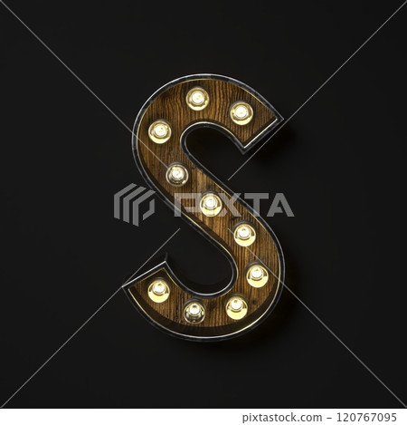 Light bulb glowing Letter S 3D Light bulb glowing Letter S 3D 120767095