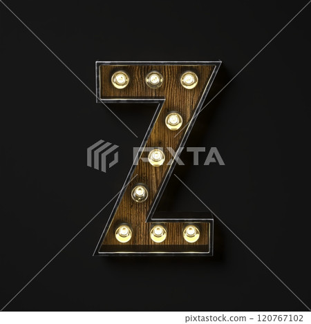 Light bulb glowing Letter Z 3D Light bulb glowing Letter Z 3D 120767102