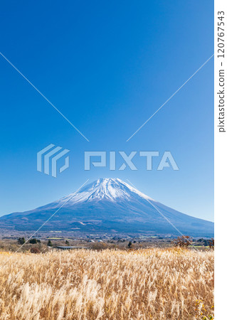 「靜岡縣」秋天的朝霧高原和芒芒蔓延的富士山 「靜岡縣」秋天的朝霧高原和芒芒蔓延的富士山 120767543