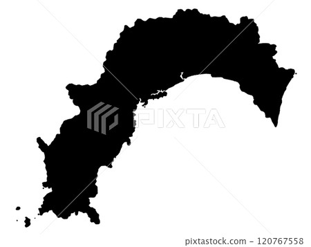 A slightly loose silhouette of Kochi Prefecture, Shikoku Region 120767558