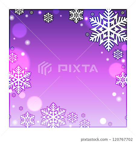 簡單可愛的雪花方形框架 120767702