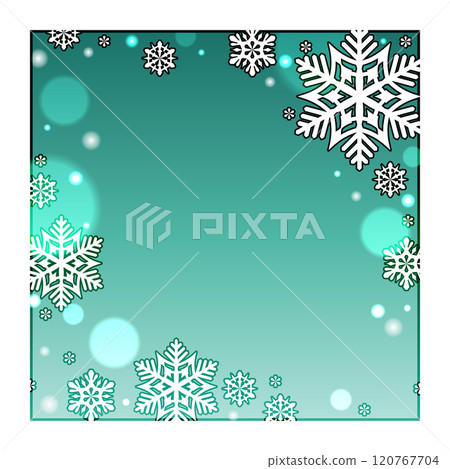 簡單可愛的雪花方形框架 120767704