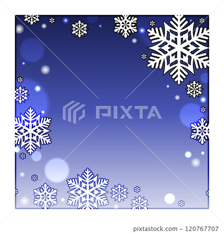 簡單可愛的雪花方形框架 120767707