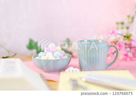 Study materials, Ramune, and coffee 120768075