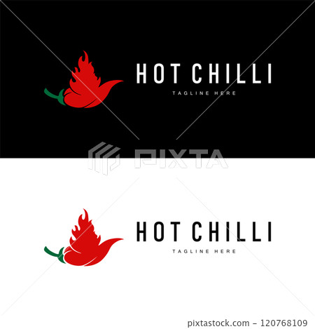 Hot Chili Peppers Logo Farm Garden Design Simple Illustration Symbol Template 120768109
